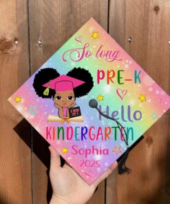 Personalized Black Kid Graduation Cap Topper QFUU4130420-GIRL