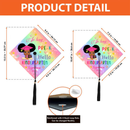 Personalized Black Kid Graduation Cap Topper QFUU4130420-GIRL - Image 4
