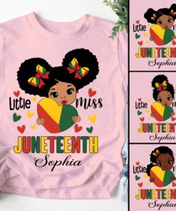Personalized Juneteenth Kid Shirt, Juneteenth Shirt, Black Girl Shirt, Afro Puff Shirt, Afro Girl Gift, Black History Shirt, Little Girl Shirt QFUU4100521