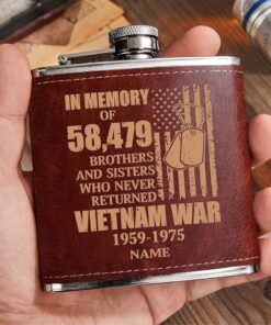 Personalized Vietnam Veteran Leather Flask QFHM4170501