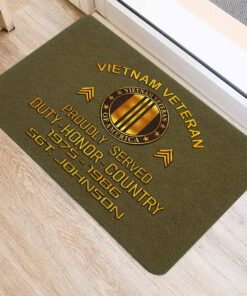 Personalized Proud Vietnam Veteran Doormat, Vietnam Veterans Doormat Home Decor, Veteran Day Gift Memorial Day Gift QFHM4250507