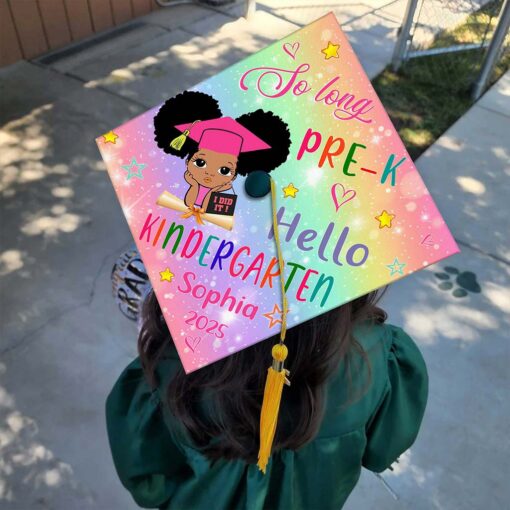 Personalized Black Kid Graduation Cap Topper QFUU4130420-GIRL - Image 2