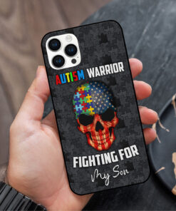 Custom Name Autism Warrior Fight For My Son Autism Awareness Phone Case QFUU4150503