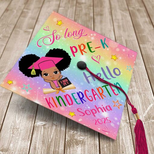 Personalized Black Kid Graduation Cap Topper QFUU4130420-GIRL - Image 3