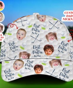 Custom Face Kids Photo Cap, Best Dad By Par Cap For Dad, Father’s Day Gift For Dad, Father, Cap Gift For Golf Lover QFHM4220502
