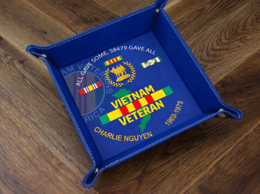 Personalized Name All Gave Some 58479 Gave All Vietnam Veteran Leather Valet Tray, Veteran Tray, Gift For Veteran Dad, Veterans Gifts NPON4140505 - Image 5