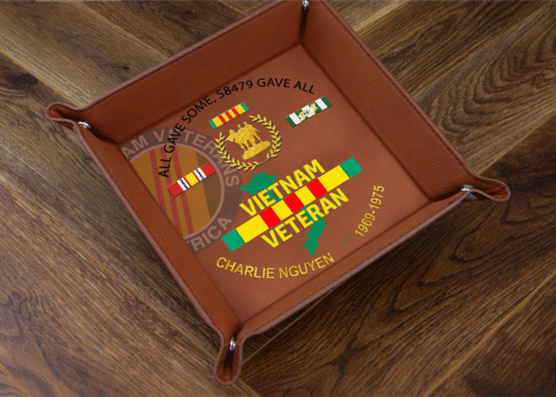 Personalized Name All Gave Some 58479 Gave All Vietnam Veteran Leather Valet Tray, Veteran Tray, Gift For Veteran Dad, Veterans Gifts NPON4140505 - Image 6