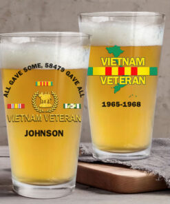 Personalized All Gave Some, 58479 Gave All Vietnam Veteran Beer Glass NPND4130602