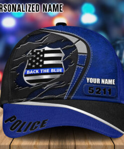 Personalized Black The Blue Cap, Police Cap, Gift For Men QFTO4190601