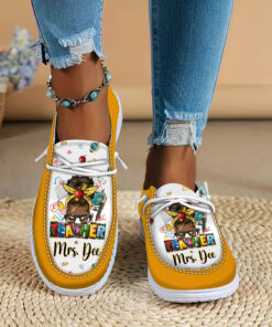 Personalized Black Teacher Dude Shoes, Melanin Teacher Shoes, African American Teacher, Back To School, First Day Of School, Graduation Gift, Teacher Gift QFUU4160501