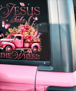 Jesus Take The Wheel Sticker Car, Jesus Car Window Decal, God Vinyl Decal Sticker QFNT4180605