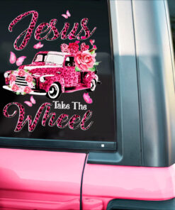 Jesus Take The Wheel Sticker Car, Jesus Car Window Decal, God Vinyl Decal Sticker QFNT4190604