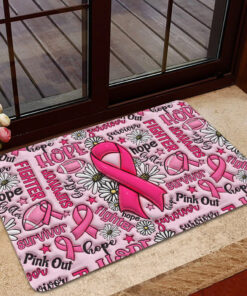 Breast Cancer Doormat, Breast Cancer Awareness, Breast Cancer Survivor Doormat, Pink Ribbon QFNT4200604