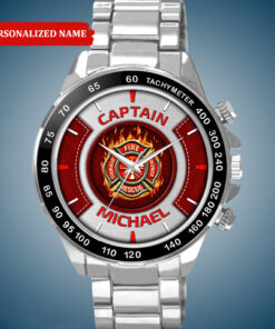 Personalized Firefighter Fashion Watch C418, Custom Your Name Watch For Fireman, Firefighter Gifts QFHA4240603