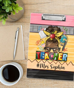 Personalized Afro Teacher Clip Board NPND4260602