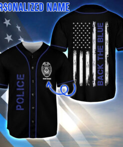 Personalized Name Police Baseball Jersey Police Shirts for Men Mens Police Tshirt Police Dad QFTD4060601