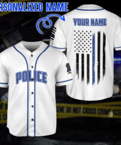 Personalized Name Police Baseball Jersey Police Shirts for Men Mens Police Tshirt Police Dad QFTD4060602