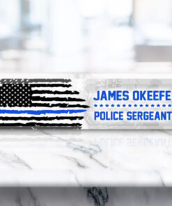 Personalized Name Plate for Desk  Custom Name Clear Acrylic Police Gift For Officer Law Enforcement QFHM4070602