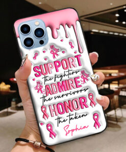 Custom Name Breast Cancer 3D Inflated Effect Printed Phone Case QFND4080601
