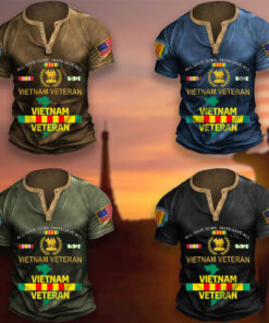 Personalized Vietnam Veteran Lapel Button Men's Short Sleeves QFLT4070601