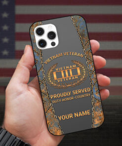 Personalized Name Vietnam Veteran Silicon Phone Case, Proudly Served Phone Case QFHA4080602