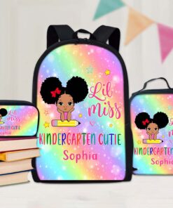Personalized Name Little Melanin Princess Backpack, African American Kid Backpack, Black Princess Gift QFUU4100602