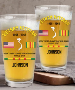 Personalized Vietnam Veteran Beer Glass NPND4120605