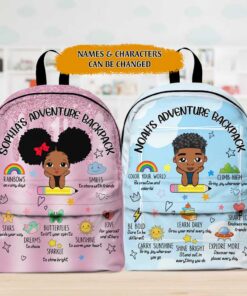 Personalized Personalized Back To School Backpack For African American Kids, Little Black Girl Lunch Bag, Pencil Bag, Back To School Black Kid Gifts QFTD4180601-DX