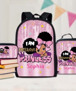 Personalized Name Little Melanin Princess Backpack, African American Kid Backpack, Black Princess Gift QFUU4050601