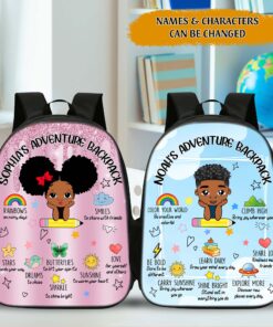 Personalized Personalized Back To School Backpack For African American Kids, Little Black Girl Lunch Bag, Pencil Bag, Back To School Black Kid Gifts QFTD4180601