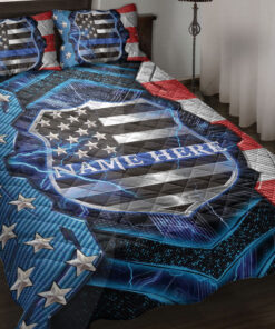 Personalized Police Back The Blue Thin Blue Line Us Flag Bedding Set QFTD4120604