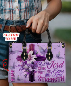 Personalized Lord Stood With Me Leather Handbag, Gift For Her QFHM4100602