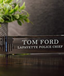 Personalized Name Plate for Desk, Custom Name Clear Acrylic, Police Gift For Officer, Law Enforcement Personalized Gift QFHM4170602