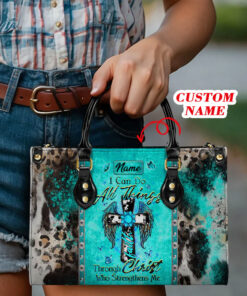 Personalized I Can Do All Things Leather Handbag, Gift For Her QFHM080604