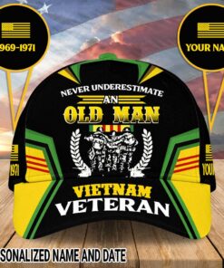 Personalize Name, Years of Service 3D Vietnam Veterans Cap Never Was An Old Man Veterans Cap MQUU4160702