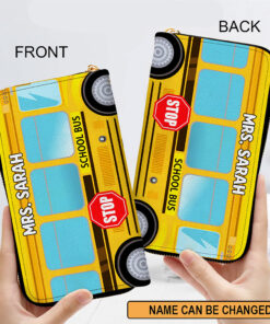 Personalized School Bus Driver Zipped Wallet NPNT4180705