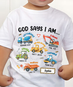 Personalized Back To School Gifts For Grandson Construction Machines I Am Kid T Shirt VHUU4020706