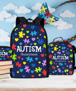 Personalized Backpack for Kids with Autism- Autism Awareness Bag - Back To School Bag for Autistic Child - Gift For Autistic Son QFND4040702