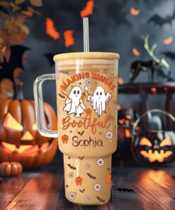 Making Smiles Bootiful 40 Oz Glass Tumbler,Pediatric Dentist Gift, Dental Assistant, Spooky Dental Hygienist, Trick or Teeth, Dentist Halloween QFND260702