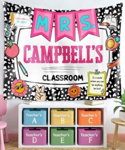 Custom Teacher Name Tapestry, Personalized Teacher Classroom Tapestry, Teacher Gift, Classroom Decor, Welcome to Class Decor,Custom Tapestry NAND4290702