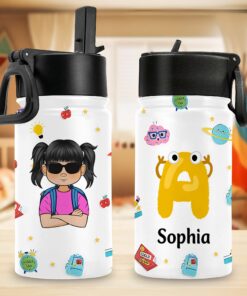 Custom Letter School Kid - Personalized Kids Water Bottle QDUU4040704