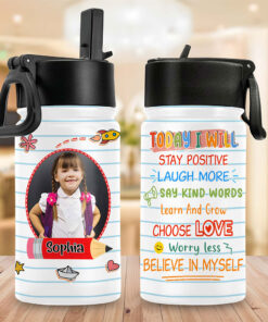 Personalized Back To School Water Bottler With Straw Lid VHUU4020704