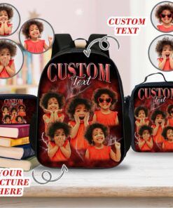 Custom Photo Kids Back To School Backpack, Custom Name Kids School Bag And Lunch Bag, Birthday Kids Gift, Children's Backpack, Toddler Bag QFHA4020702