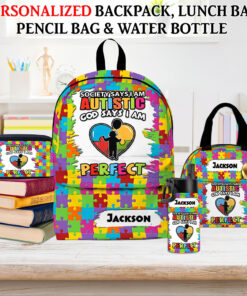 Personalized Backpack for Kids with Autism- Autism Awareness Bag - Back To School Bag for Autistic Child - Gift For Autistic Son QFNT4040702-DX