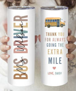 Bus Driver Thank You Gift Tumbler, Bus Driver Appreciation Gift, Bus Driver Gift For Women, Bus Driver Cup With Straw, Gift For Bus Driver QFND4090710