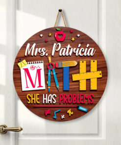Personalized Math teacher Door Sign NPNT4090704
