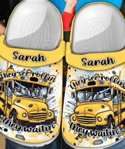 Personalized Bus Driver Clogs With Name, Gift For Bus Driver QFND4110705