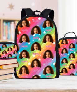 Custom Backpack Lunch Bag Set,Personalized Pet Or Kids Photo School Bag , Gifts for Girls and Boys QFHM4020701