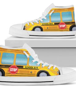 School Bus Driver High Top Shoes, Back To School Gifts, Beginning Of School Year Gifts, Bus Driver Shoes, School Bus Driver Christmas Gifts QFHA4040711