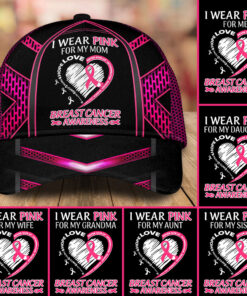 I Wear Pink For My Family Ribbon Breast Cancer Warrior Cap QFHA4200701